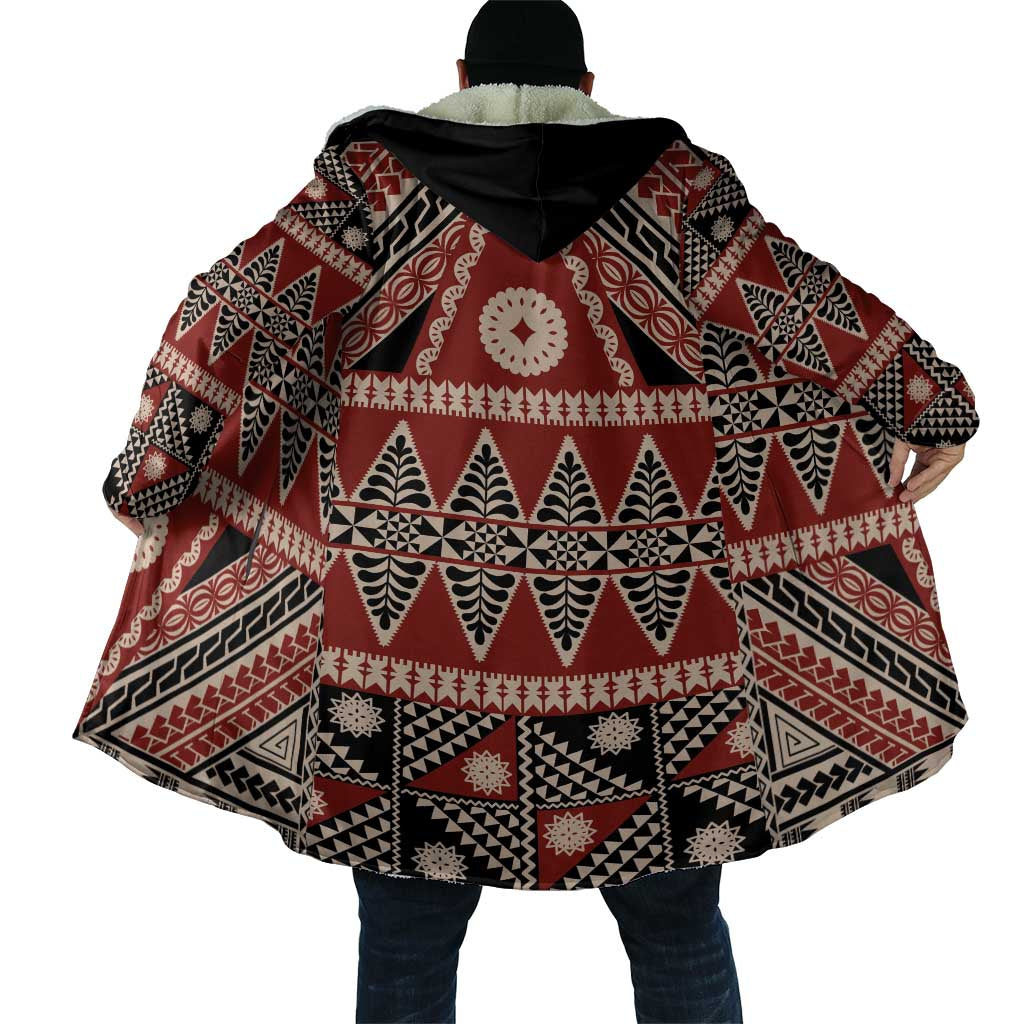 Vintage Bula Fiji Cloak Red Tapa Masi Motif LT9 - Polynesian Pride
