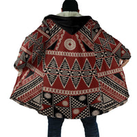 Vintage Bula Fiji Cloak Red Tapa Masi Motif LT9 - Polynesian Pride