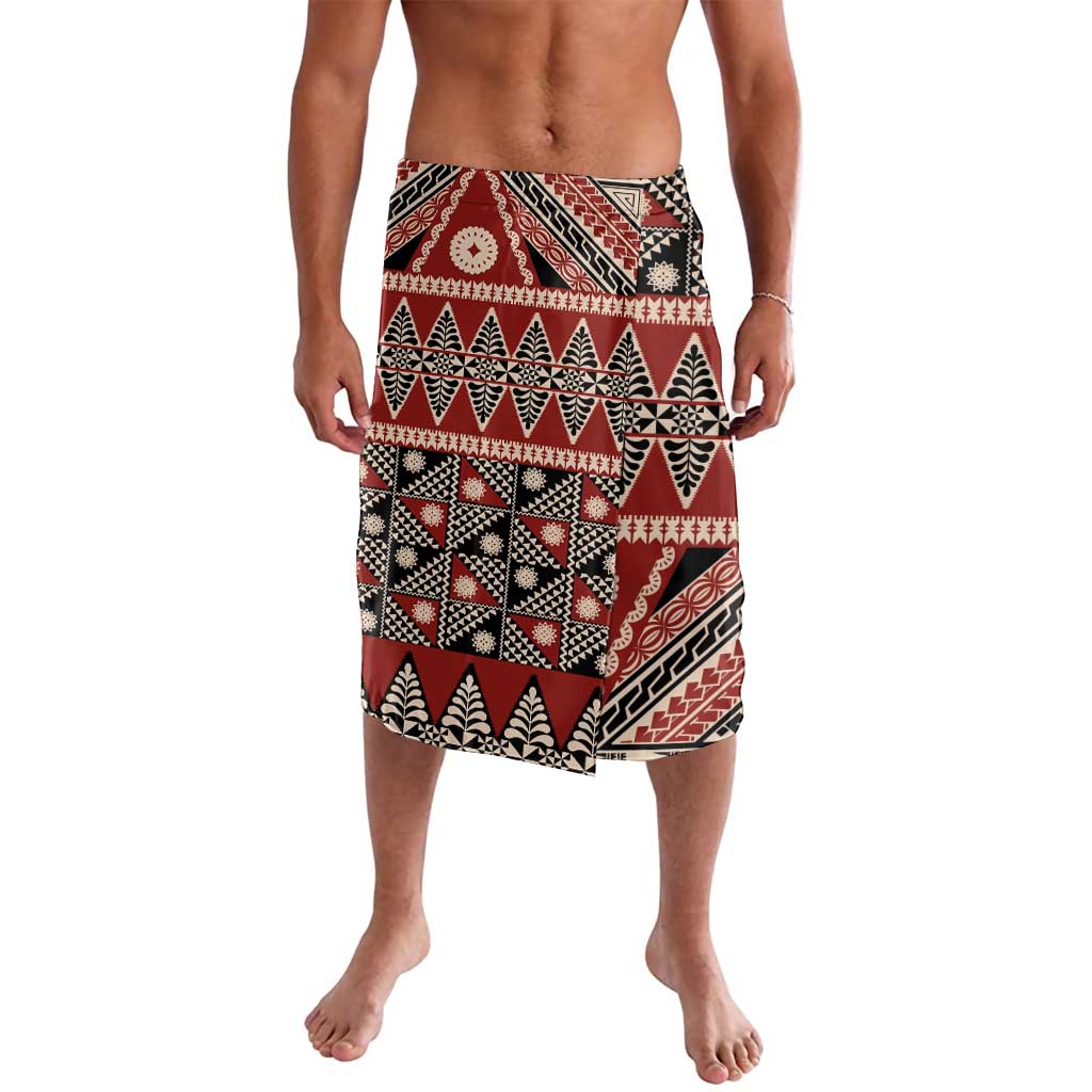 Vintage Bula Fiji Lavalava Red Tapa Masi Motif LT9 Red - Polynesian Pride