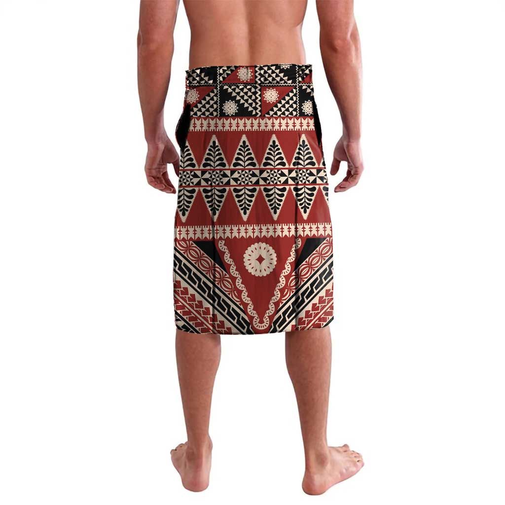 Vintage Bula Fiji Lavalava Red Tapa Masi Motif LT9 - Polynesian Pride