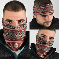 Vintage Bula Fiji Neck Gaiter Red Tapa Masi Motif LT9 - Polynesian Pride