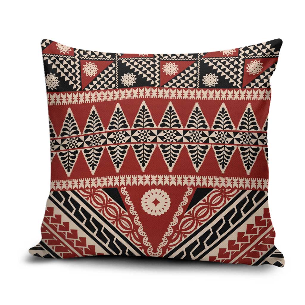 Vintage Bula Fiji Pillow Cover Red Tapa Masi Motif LT9 Red - Polynesian Pride