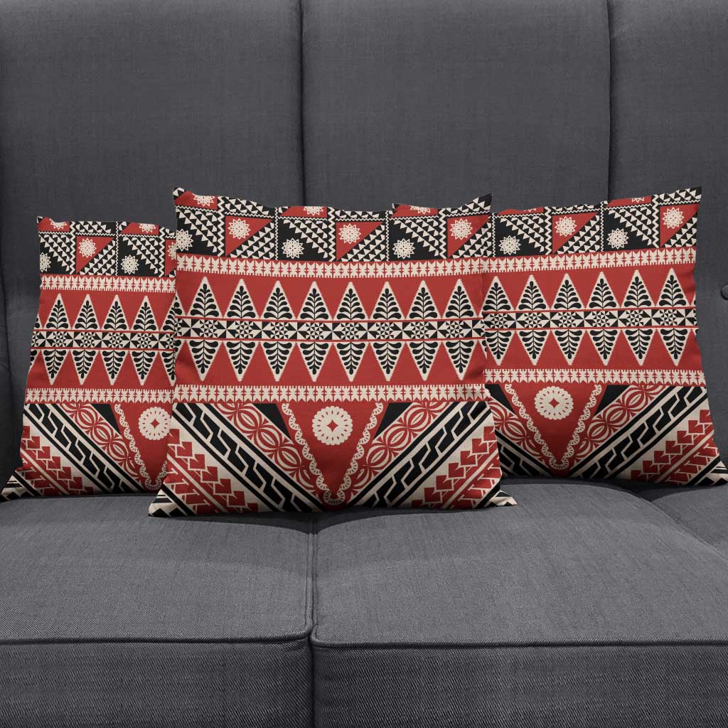 Vintage Bula Fiji Pillow Cover Red Tapa Masi Motif LT9 - Polynesian Pride