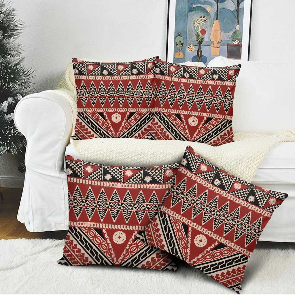 Vintage Bula Fiji Pillow Cover Red Tapa Masi Motif LT9 - Polynesian Pride