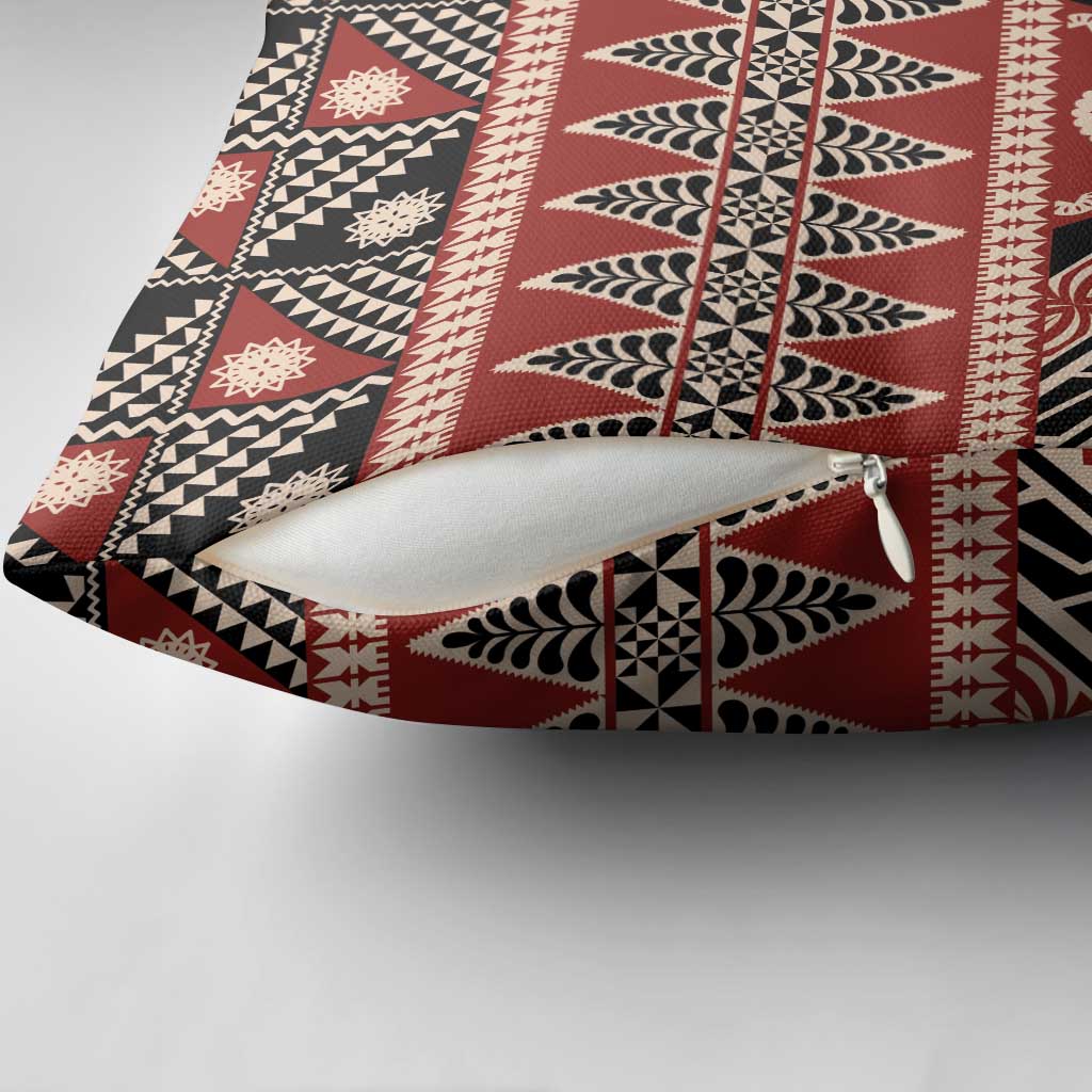 Vintage Bula Fiji Pillow Cover Red Tapa Masi Motif LT9 - Polynesian Pride