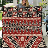 Vintage Bula Fiji Quilt Red Tapa Masi Motif LT9 Red - Polynesian Pride