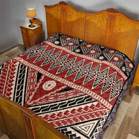 Vintage Bula Fiji Quilt Red Tapa Masi Motif LT9 - Polynesian Pride