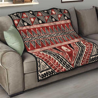 Vintage Bula Fiji Quilt Red Tapa Masi Motif LT9 - Polynesian Pride
