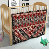Vintage Bula Fiji Quilt Red Tapa Masi Motif LT9 - Polynesian Pride