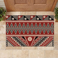 Vintage Bula Fiji Rubber Doormat Red Tapa Masi Motif LT9 Red - Polynesian Pride