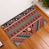 Vintage Bula Fiji Rubber Doormat Red Tapa Masi Motif LT9 - Polynesian Pride