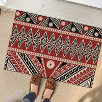 Vintage Bula Fiji Rubber Doormat Red Tapa Masi Motif LT9 - Polynesian Pride