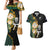 South Africa Protea and New Zealand Couples Matching Mermaid Dress And Hawaiian Shirt Go All Black-Springboks Rugby with Kente And Maori LT9 Black Green - Polynesian Pride