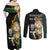 South Africa Protea and New Zealand Couples Matching Off Shoulder Maxi Dress and Long Sleeve Button Shirts Go All Black-Springboks Rugby with Kente And Maori LT9 - Polynesian Pride