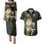 South Africa Protea and New Zealand Couples Matching Puletasi Dress and Hawaiian Shirt Go All Black-Springboks Rugby with Kente And Maori LT9 Black Green - Polynesian Pride