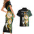 South Africa Protea and New Zealand Couples Matching Short Sleeve Bodycon Dress and Hawaiian Shirt Go All Black-Springboks Rugby with Kente And Maori LT9 - Polynesian Pride