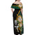 South Africa Protea and New Zealand Off Shoulder Maxi Dress Go All Black-Springboks Rugby with Kente And Maori LT9 - Polynesian Pride