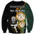 South Africa Protea and New Zealand Sweatshirt Go All Black-Springboks Rugby with Kente And Maori LT9 - Polynesian Pride