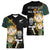 South Africa Protea and New Zealand Women V Neck T Shirt Go All Black-Springboks Rugby with Kente And Maori LT9 - Polynesian Pride