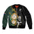 Custom South Africa Protea and New Zealand Bomber Jacket Go All Black-Springboks Rugby with Kente And Maori LT9 Unisex Black Green - Polynesian Pride