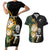 Custom South Africa Protea and New Zealand Couples Matching Short Sleeve Bodycon Dress and Hawaiian Shirt Go All Black-Springboks Rugby with Kente And Maori LT9 Black Green - Polynesian Pride