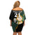 Custom South Africa Protea and New Zealand Off Shoulder Short Dress Go All Black-Springboks Rugby with Kente And Maori LT9 - Polynesian Pride