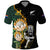 Custom South Africa Protea and New Zealand Polo Shirt Go All Black-Springboks Rugby with Kente And Maori LT9 Black Green - Polynesian Pride