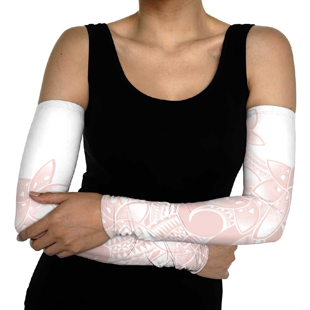 Polynesian Tribal Plumeria Lotu Tamaiti Arm Sleeves Pastel Blush LT9 - Polynesian Pride