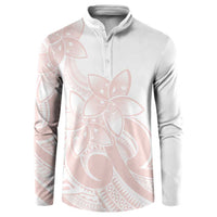 Polynesian Tribal Plumeria Lotu Tamaiti Button Sweatshirt Pastel Blush LT9 Blush - Polynesian Pride