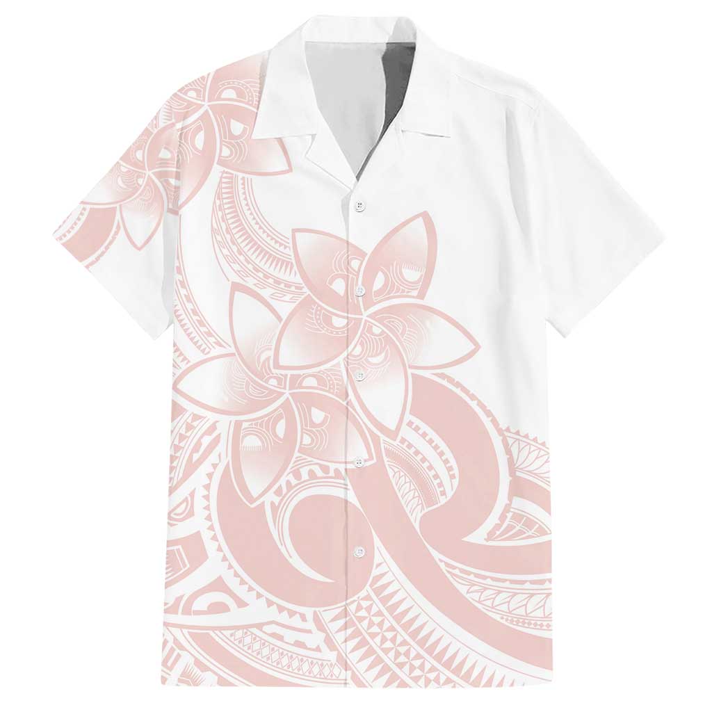 Polynesian Tribal Plumeria Lotu Tamaiti Hawaiian Shirt Pastel Blush LT9 Blush - Polynesian Pride