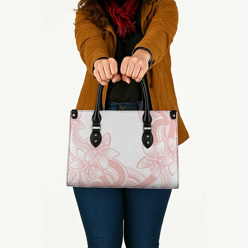 Polynesian Tribal Plumeria Lotu Tamaiti Leather Bag Pastel Blush LT9 Blush - Polynesian Pride