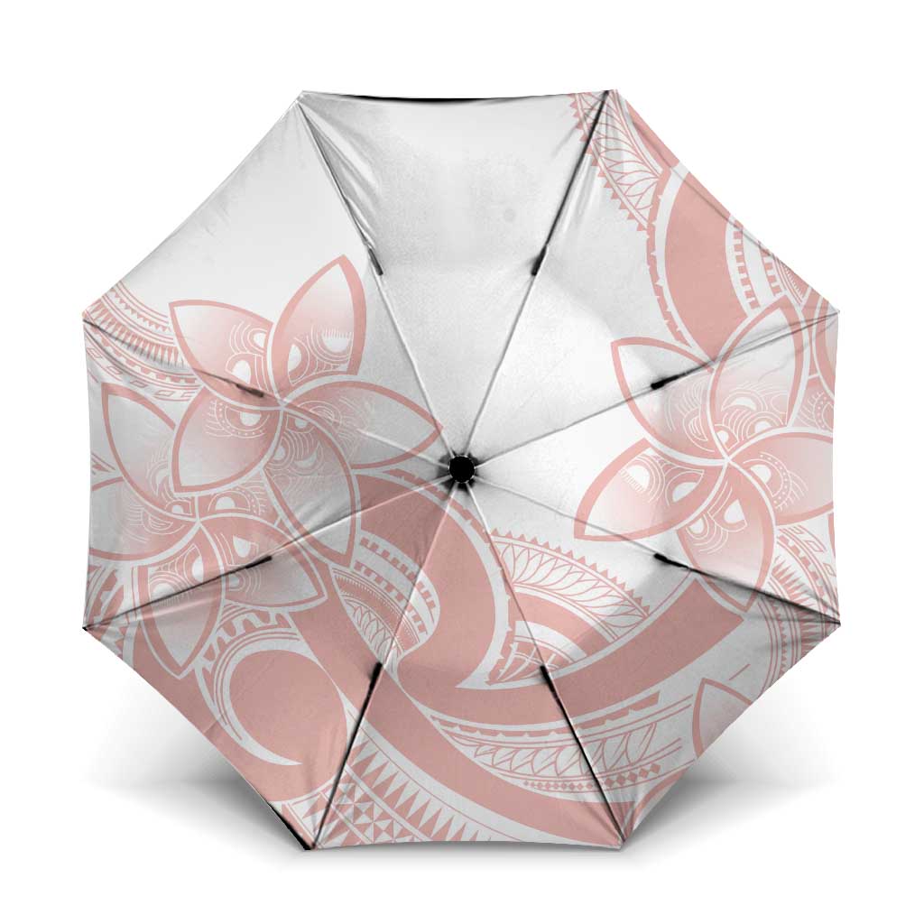 Polynesian Tribal Plumeria Lotu Tamaiti Umbrella Pastel Blush LT9 One Size Folded 11.42 inch Opened Diameter 37.4 inch Blush - Polynesian Pride