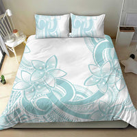 Polynesian Tribal Plumeria Lotu Tamaiti Bedding Set Pastel Cyan LT9 - Polynesian Pride