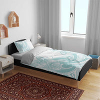 Polynesian Tribal Plumeria Lotu Tamaiti Bedding Set Pastel Cyan LT9 - Polynesian Pride