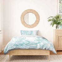 Polynesian Tribal Plumeria Lotu Tamaiti Bedding Set Pastel Cyan LT9 - Polynesian Pride