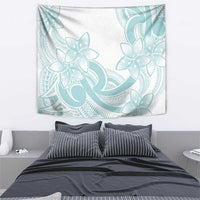 Polynesian Tribal Plumeria Lotu Tamaiti Tapestry Pastel Cyan LT9 - Polynesian Pride