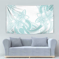 Polynesian Tribal Plumeria Lotu Tamaiti Tapestry Pastel Cyan LT9 - Polynesian Pride
