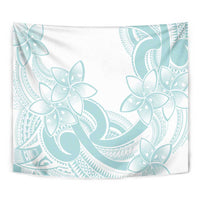 Polynesian Tribal Plumeria Lotu Tamaiti Tapestry Pastel Cyan LT9 - Polynesian Pride