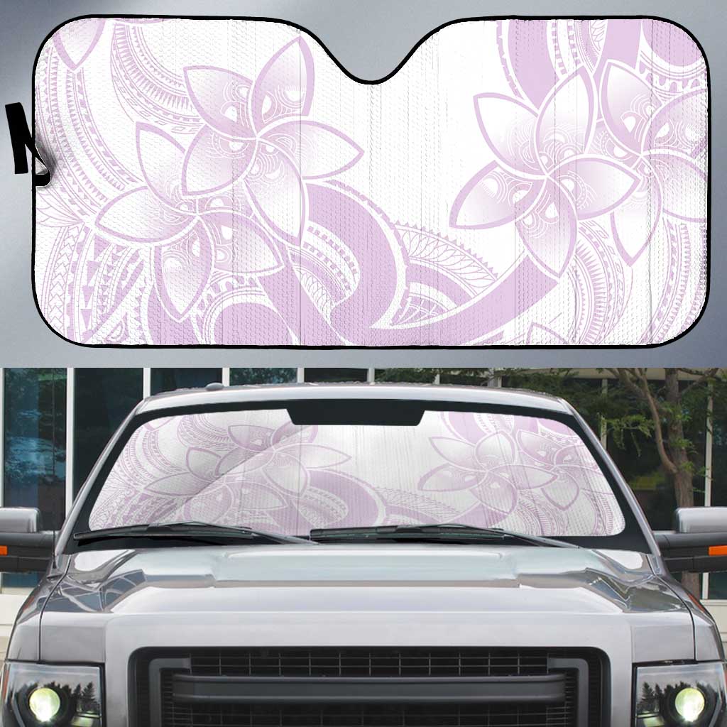 Polynesian Tribal Plumeria Lotu Tamaiti Auto Sun Shade Pastel Mauve LT9 Mauve - Polynesian Pride