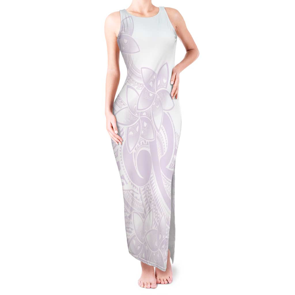 Polynesian Tribal Plumeria Lotu Tamaiti Tank Maxi Dress Pastel Mauve LT9 Women Mauve - Polynesian Pride