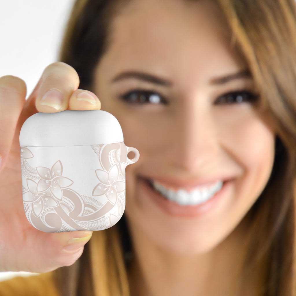 Polynesian Tribal Plumeria Lotu Tamaiti AirPods Case Pastel Nude LT9 Nude - Polynesian Pride