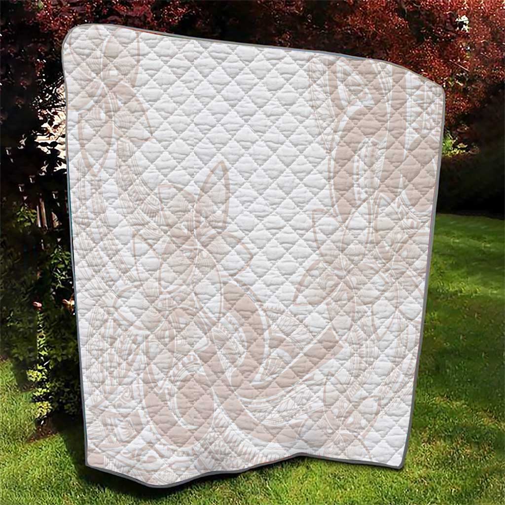 Polynesian Tribal Plumeria Lotu Tamaiti Quilt Pastel Nude LT9 - Polynesian Pride