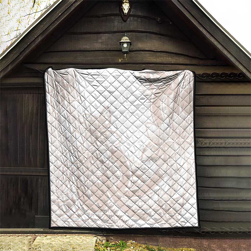 Polynesian Tribal Plumeria Lotu Tamaiti Quilt Pastel Nude LT9 - Polynesian Pride