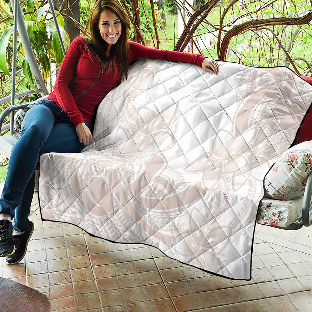 Polynesian Tribal Plumeria Lotu Tamaiti Quilt Pastel Nude LT9 - Polynesian Pride