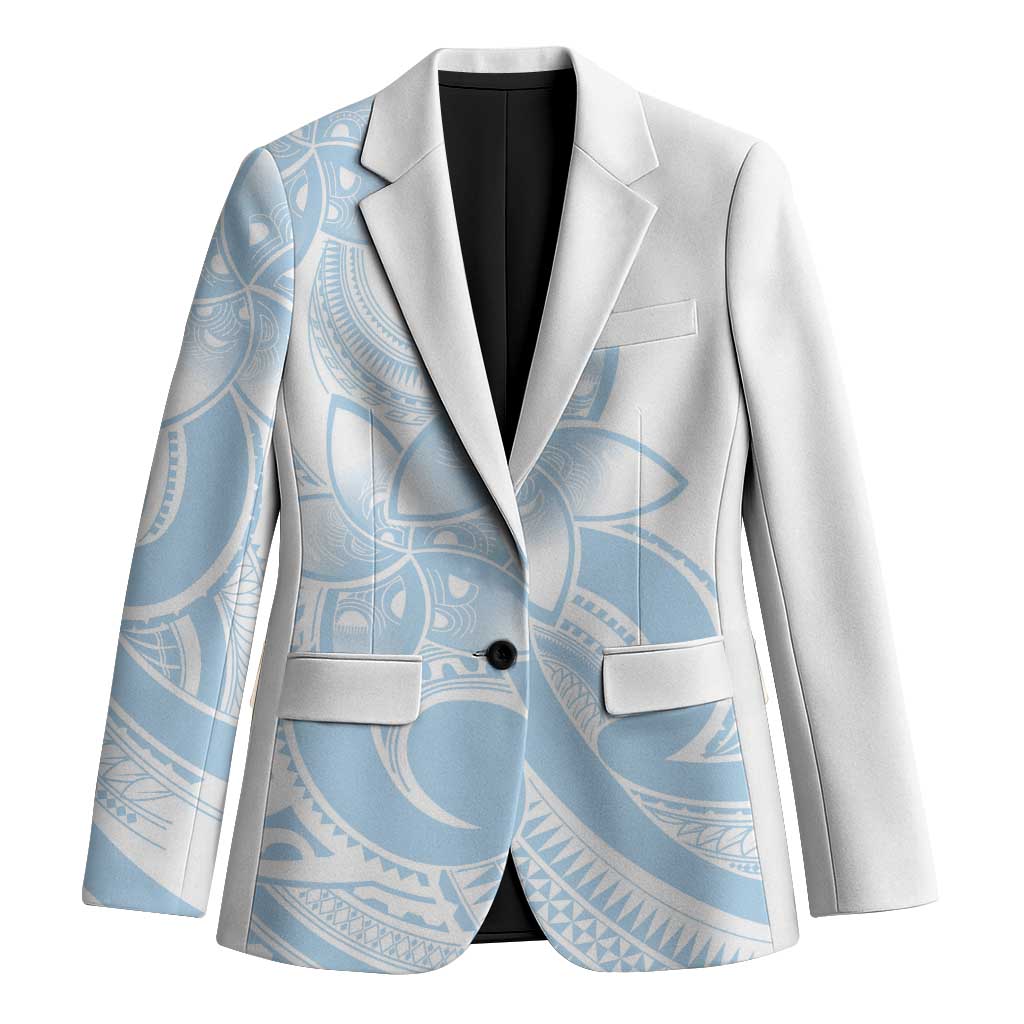Polynesian Tribal Plumeria Lotu Tamaiti Blazer Pastel Sky Blue LT9 Unisex Blue - Polynesian Pride