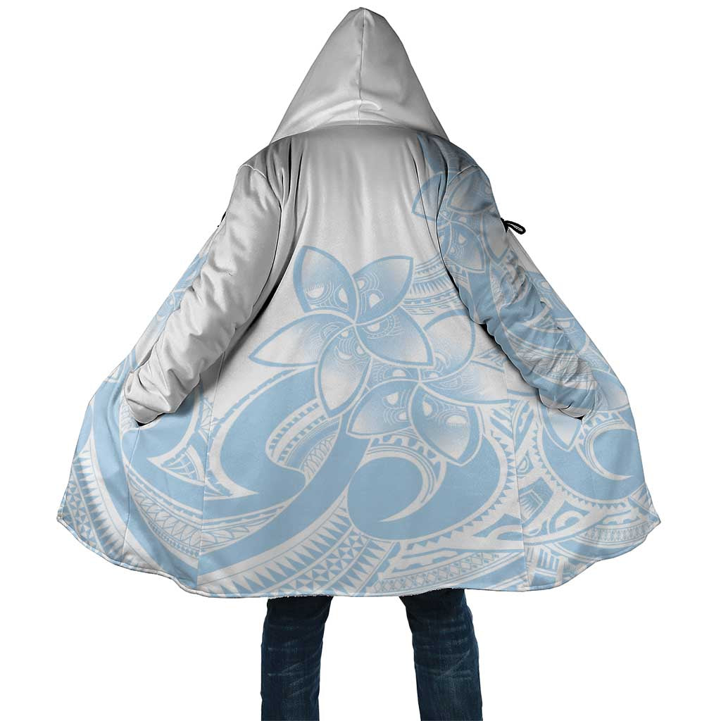 Polynesian Tribal Plumeria Lotu Tamaiti Cloak Pastel Sky Blue LT9 Unisex Blue - Polynesian Pride