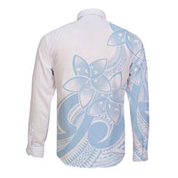 Polynesian Tribal Plumeria Lotu Tamaiti Long Sleeve Button Shirt Pastel Sky Blue LT9 - Polynesian Pride