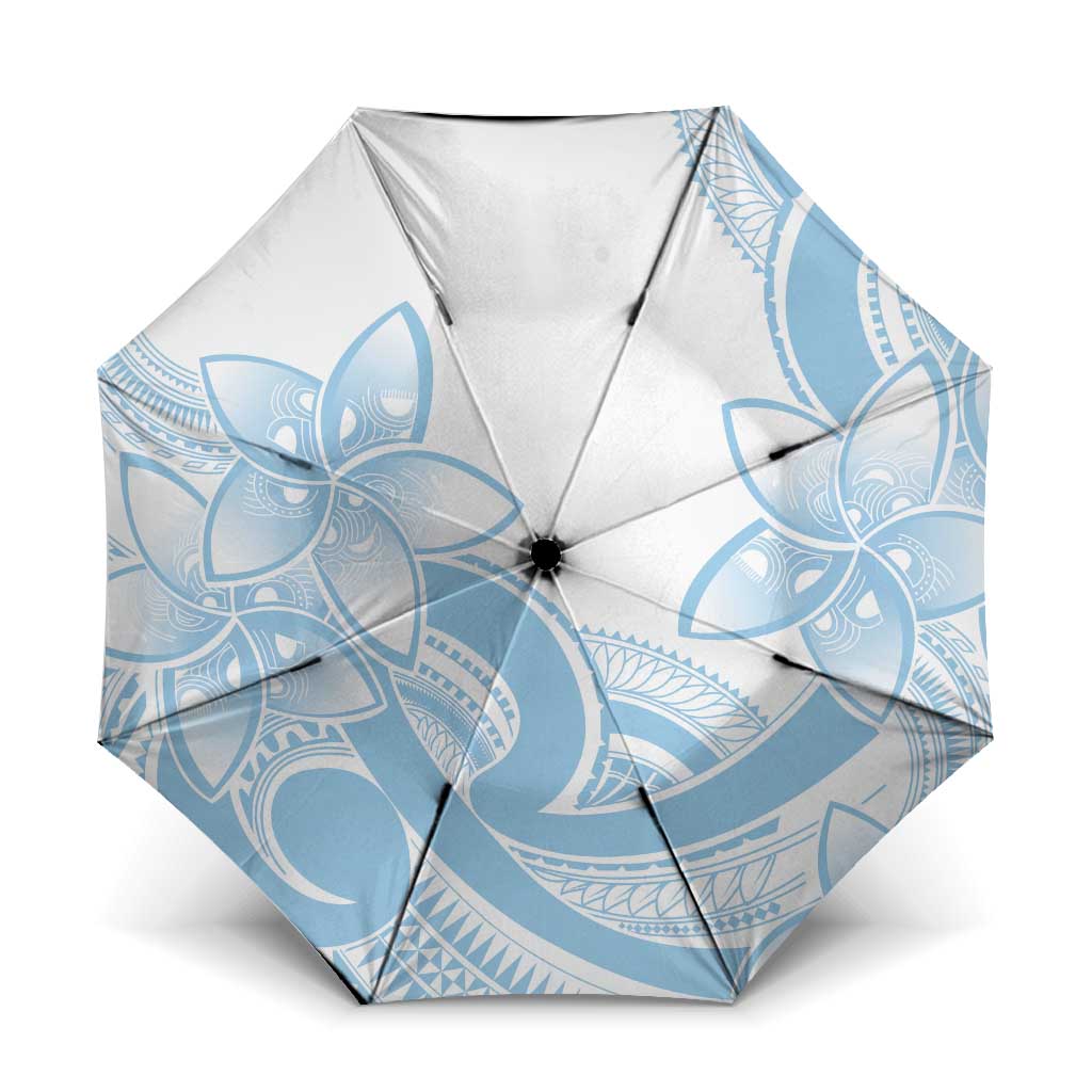 Polynesian Tribal Plumeria Lotu Tamaiti Umbrella Pastel Sky Blue LT9 One Size Folded 11.42 inch Opened Diameter 37.4 inch Blue - Polynesian Pride