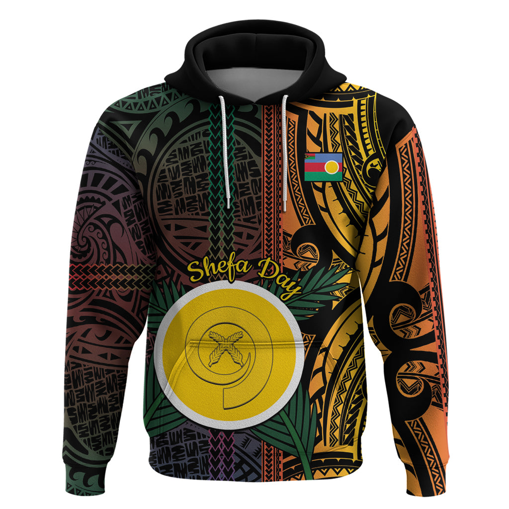 Personalised Shefa Day Hoodie Happy June 18 Vanuatu Province LT14 Pullover Hoodie Black - Polynesian Pride