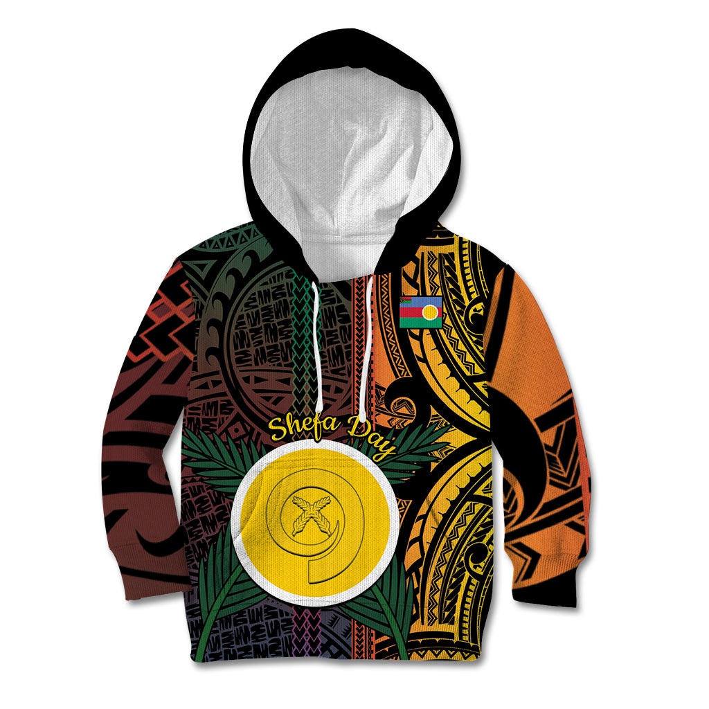 Personalised Shefa Day Kid Hoodie Happy June 18 Vanuatu Province LT14 Hoodie Black - Polynesian Pride